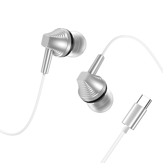 KAKUSIGA New Type-C Wired Earphones Plug and Play, Built-in Mic Call & Music Headset for Smartphone Laptop Tablet