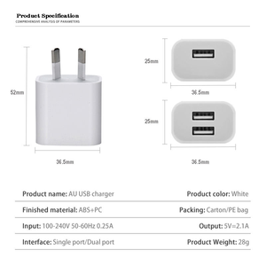 थोक आऊ प्लग 5v 2a सिंगल यूएसबी चार्जर क्यूब बॉक्स नया ज़ेलैंड ऑस्ट्रलिया दीवार प्लग - Product Image 4