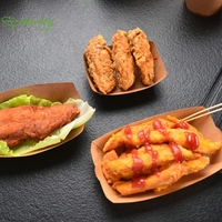 SenAng05 boîte de maïs jetable en forme de chien, bateau à frites, plateau en papier de restauration rapide Kraft