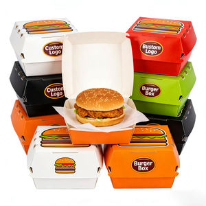 Caja de Embalaje Personalizada con Logotipo Impreso para Restaurante, Comida para Llevar, Hamburguesas, Pollo Frito - Product Image 1