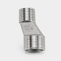 Conector de acero inoxidable 201 304 316 BSPP BSPT de doble rosca macho, 1/2 pulgada, 45-65 mm, fundición de precisión, para tuberías