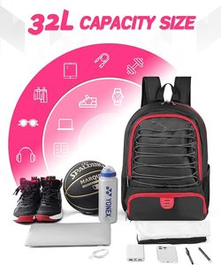 กระเป๋าเป้กีฬาแบบ unisex สกรีนโลโก้ตามสั่ง ขายส่ง มีตัวอย่างฟรี ดีไซน์ใหม่ล่าสุด กระเป๋าเป้บาสเก็ตบอล หนังแท้ แยกช่องแห้ง-เปียก - Product Image 4
