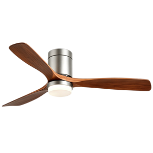 Ventilador de Techo Moderno de Tres Aspas con Acabado de Madera y Luz para Sala de Estar, Dormitorio e Iluminación Residencial Interior - Product Image 4