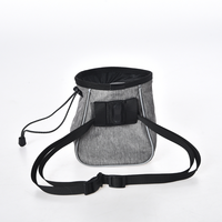 Pochette de dressage pour chien écologique, petite et portable, avec fermeture à cordon, poche en filet et sangle de poignet