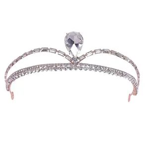 Chapeaux de mariée couronne royale accessoires de cheveux mode contracté diamant princesse femmes en gros zircon chapeaux de mariée 2024