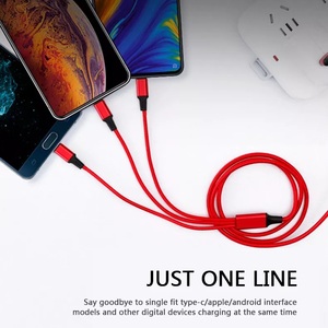 Кабель для быстрой зарядки USB Type-C 3-в-2, 3А, 1.2м, 3 порта, для iPhone 15/16/17, Samsung - Product Image 2