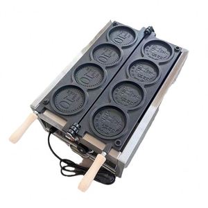 Commerical Coin <b>Waffle</b> <b>Maker</b> Machine 4 Pieces Round Shape <b>Waffle</b> Machine Snack Crispy Cheese Cookie <b>Maker</b> - Product Image 1