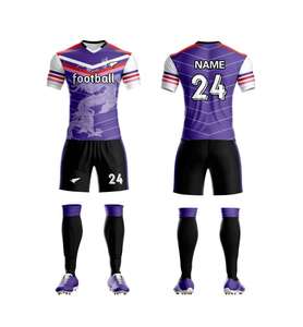 Großhandel Personalisierte Fußballtrikots Fußballuniform Polyester Digitaler Sublimationsdruck Schnelltrocknend Atmungsaktiv Fußball - Product Image 4