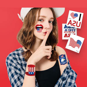 Décorations du 4 juillet Tatouages temporaires pour enfants Tatouages du jour de l'indépendance patriotique pour femmes imperméables - Product Image 2