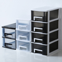 Organisateur de bureau transparent, moyen/grand, à 3 niveaux, type tiroir, en plastique PP, meuble de rangement autoportant pour étudiants et usage domestique