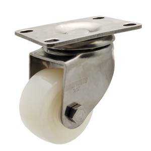 Mittelschwere 304 Edelstahl-Flach rollen <span class=keywords><strong>100mm</strong></span> Lenk rolle für Lager logistik wagen OEM Anpassbarer Nylons chaft - Product Image 1