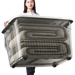 Plastic Transparent Storage <b>Box</b> Oversized and Thickened Suitable for Household Bedding <b>Moving</b> Miscellaneous Items Toys - Product Image 5