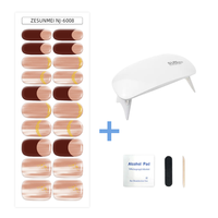Haute qualité en gros semi-durci Gel UV Nail Art autocollants décalcomanies conception bandes d'ongles pour l'application du doigt