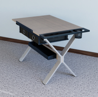 Mesa de Dibujo Industrial de Metal con Patas Elevables, Estilo Moderno, Práctica y Artística, Marca Kidomena