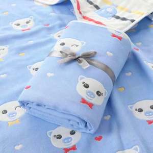 2025 Hot Selling Super Soft Organic Cotton Printed <b>Blanket</b> for Newborn Baby Wrapping with 6-Layer Muslin 110x110cm Anti-Bacteria - Product Image 2