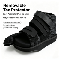 Chaussure post-opératoire premium légère à semelle rigide compensée en maille 3D pour le soulagement de l'avant-pied, idéale pour les blessures à la boule du pied et les soins post-opératoires du pied