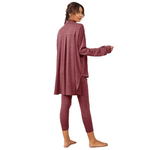 Set di abbigliamento da salotto in bambù personalizzato all'ingrosso abbigliamento da <span class=keywords><strong>donna</strong></span> modale in viscosa Set da notte da <span class=keywords><strong>donna</strong></span> di lusso - Product Image 3