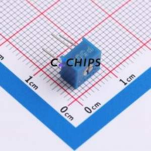 ตัวต้านทาน/โพเทนชิโอมิเตอร์แบบปรับได้สำหรับ3362P-1-504LF ผ่านชิ้นส่วนรู (THT)-3P, ตัวต้านทาน7x6.8มม. 500Kohm 10% 500 250mw ppm/℃ - Product Image 1