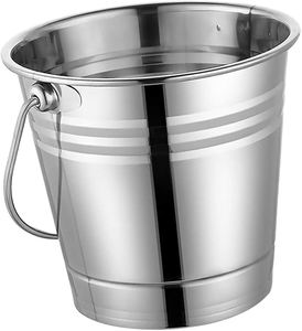 Cubo de Hielo de Acero Inoxidable, Diseño Redondo Minimalista, Resistente al Óxido, para Fiestas - Product Image 1