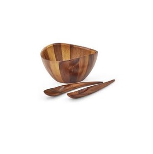 Bol à fruits décoratif Bol à salade en bois très écologique Affichage de table Bol à plat personnalisé en bois pur facile à transporter - Product Image 5