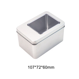 Mini boîte carrée en métal argenté avec fenêtre transparente en PVC pour la fabrication de bougies/bonbons/bijoux/cadeaux - Product Image 5
