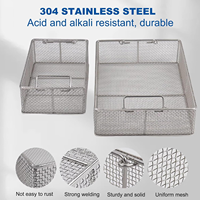 Panier de stérilisation médical en acier inoxydable, panier en treillis métallique, plateau organisateur pour instruments chirurgicaux de clinique, désinfection par autoclave