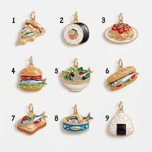 Nouveaux pendentifs de mode européens et américains, sur le thème de la nourriture, petits et raffinés accessoires de bijoux DIY, en cuivre plaqué or - Product Image 6