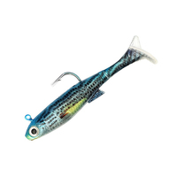 OEM 12g Leurre souple en PVC non imprimé, à hameçon simple 3D, queue en T, bionique, pour la pêche au bar et au marlin en lac et en rivière