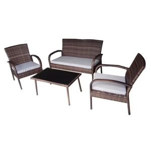 ชุดเก้าอี้โซฟาที่เท้าแขนลานสวนหวายแสนสบายทันสมัย4ชิ้นราคาถูกเฟอร์นิเจอร์กลางแจ้งสำหรับระเบียง - Product Image 1