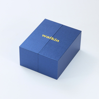 Boîte d'emballage magnétique en carton rigide recyclable de luxe personnalisée, ouverture à double porte, gaufrage à chaud en or, boîtes avec logo personnalisé