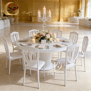 ชุดโต๊ะอาหารและเก้าอี้สแตนเลสสตีลทันสมัยสไตล์ดูไบ สำหรับใช้ในบ้าน อพาร์ทเมนต์ โรงแรม และกลางแจ้ง สำหรับงานจัดเลี้ยง สามารถปรับแต่งได้ - Product Image 6