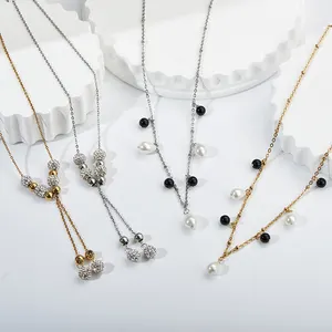 Byron-Schmuck Schöne exquisite Jewellery Strass-Halsband Charme Edelstahl-Schmuck Perlen-Halsband für Damen