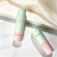 Flacons de luxe à pompe sans air en plastique dégradé rose mat, 30 ml et 50 ml, pour crème visage, crème contour des yeux et masque facial