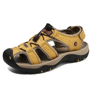 Sandales <span class=keywords><strong>Homme</strong></span> Sports Plein Air Cuir Bout Renforcé Décontractées <span class=keywords><strong>Velcro</strong></span> Semelle Caoutchouc Épaisse Antidérapantes Anti-choc Polyvalentes - Product Image 6