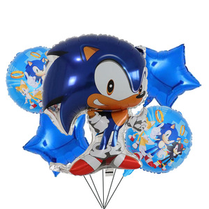 Popular Juego de 5 Globos de Aluminio con Forma de Sonic the Hedgehog de 18 Pulgadas, Decoración para Fiestas de Cumpleaños Infantiles, Globos de Helio con Diseño de Dibujos Animados - Product Image 3
