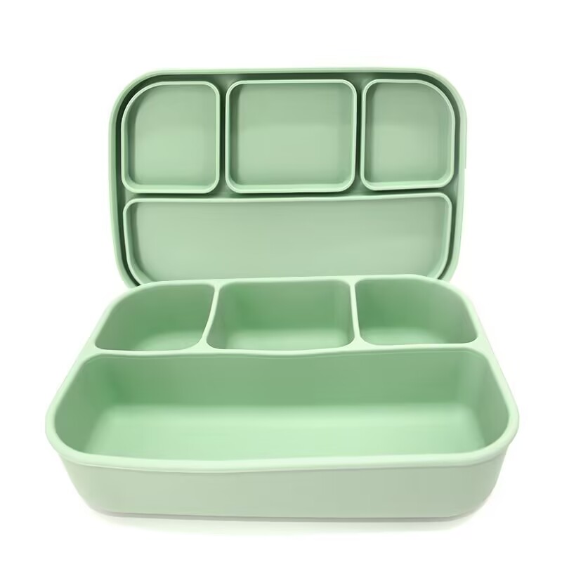 New four-compartment lunch box green