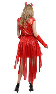 할로윈 성인 사악한 악마 코스프레 의상 가장 무도회 파티 마법사 의상 빛나는 붉은 악마 담 - Product Image 5