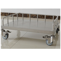 Chariot de manutention logistique HTS-LJ20 Turtle Cart en acier inoxydable 304, petit chariot à plateforme avec protection de seau de transfert, marque HTS personnalisée
