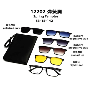 最新时尚男女通用TR夹式太阳镜，带5个极性镜片，方便蓝色和黑色镜框，镜片上有定制标志 - Product Image 3
