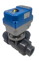 Válvula Eléctrica Moduladora de 3 Vías de UPVC Directa de Fábrica, 0-10V 4-20mA RS485 Modbus, Válvula de Bola Motorizada de Plástico Anticorrosión