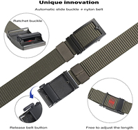Alfa homme ceinture à cliquet en Nylon avec boucle coulissante automatique