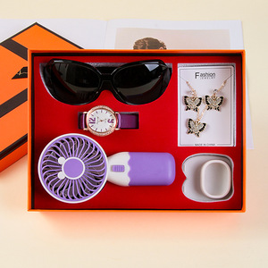 Cross Border <b>Gift</b> Set For Women Mother S Day Summer Fan Watch Jewelry <b>Box</b> - Product Image 1