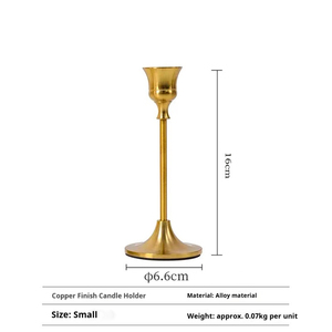 Wedding Retro Brass Color Romantic Christmas Candlelight Dinner <strong>Candles</strong> <strong>Holder</strong> Wedding Prop Metal <strong>Taper</strong> Pillar <strong>Candle</strong> <strong>Holders</strong> - Product Image 2