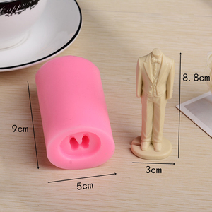 B-3366 3D Trouwjurk Kaars Mallen Siliconen Fondant Schimmel Aromatherapie Zeep Mould Voor Kaars Maken Chocolade Taart Decoratie - Product Image 3