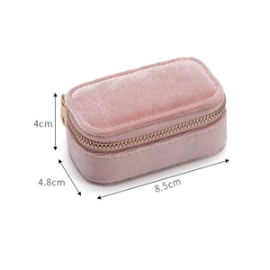 Wholesale Custom Logo Velvet Leather Mini Jewelry Ring <strong>Box</strong> Travel Portable <strong>Jewellery</strong> Earring Ring Organizer <strong>Women</strong> Gift Case - Product Image 3