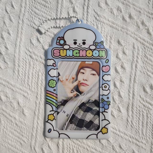 Wholesale Customizable Kpop Korea Style Double Sided PVC Photocard Holder Case <b>Mini</b> PVC <b>Keyring</b> for Credit Card Use - Product Image 2