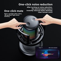 Microphone USB pour ordinateur, à condensateur, cardioïde, en plastique, pour jeux, RGB, streaming en direct, enregistrement vocal, bureau, filtre anti-pop, réduction du bruit
