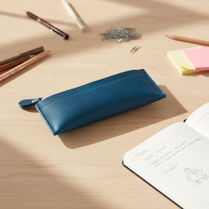 Genuine Leather Pencil Case <b>College</b> Top Layer Crazy Horse Leather Handmade Coin Purse Student Stationery Storage <b>Bag</b> HR - Product Image 4