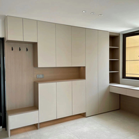 Porte de placard à charnières avec poignées, moderne, en MDF beige, pour appartement, en frêne naturel, anthracite, expresso