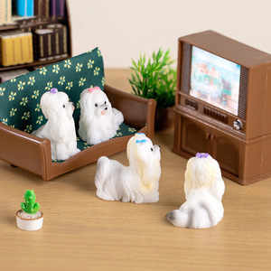 Miniature <b>Simulation</b> Dog Figurines Statue Cute Cartoon Little Dog Mini Resin Crafts for Office Desktop Ornament Home Decoration - Product Image 4